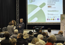 LGV Montpellier-Perpignan : ZAD en vue à Poussan ? Concertation Viaduc de Poussan réunion publique - Photo - JP Vallespir